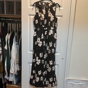 Madewell Black and White Floral Jumpsuit